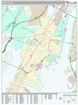 Jersey City  Wall Map Premium Style